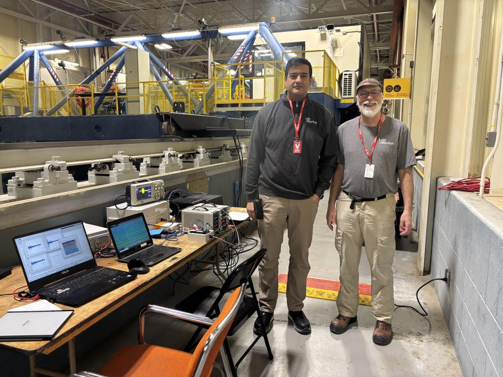 Dr. Mohammad Reza Mousavi and Prof. Len Zedel at the NRC Towing Tank data acquisition setup
